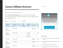 Tablet Screenshot of casinoaffiliatereviews.com